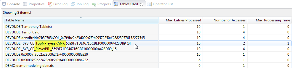 Custom node name in the 'tables used' list