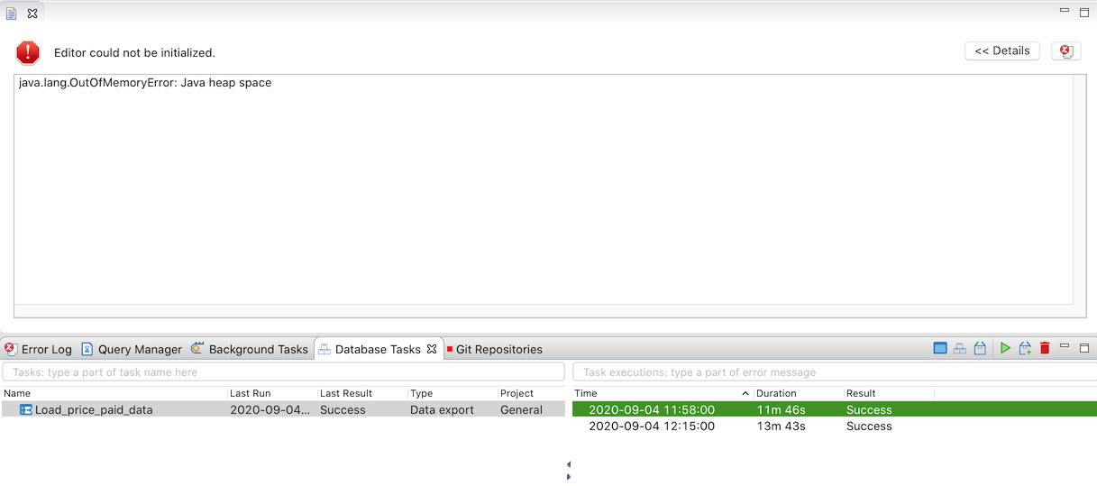 An out of memory error from the Java heap - how unfriendly!
